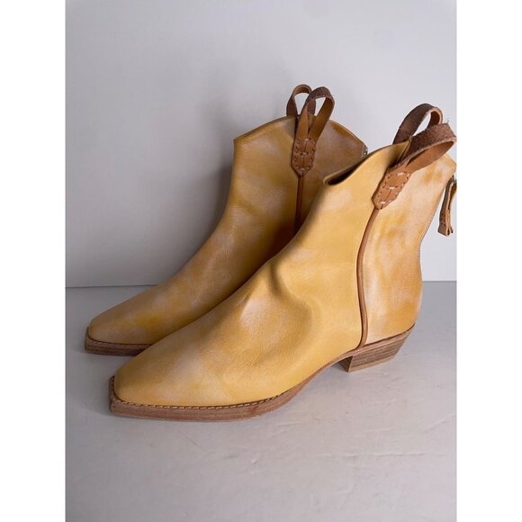 We The Free People Wesley Ankle Boots Honey Tan Leather Size 36 US 6 New - Picture 4 of 6